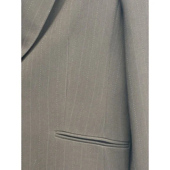 Ann Taylor Blazer Suit Jacket Women's Size M Black Pinstriped Offixe Corpcore - Picture 3 of 5